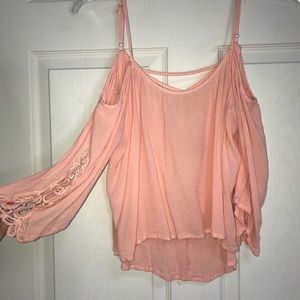 Pink hang off the shoulder top!